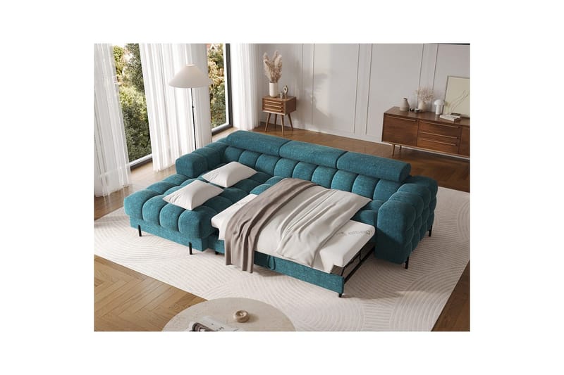 Hörnsoffa Eltap Felro 285x181x93 cm - Amore 40, Blå, Vänster - Möbler - Soffa - Bäddsoffa - Bäddsoffa divan