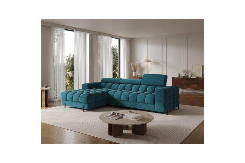 Hörnsoffa Eltap Felro 285x181x93 cm - Amore 40, Blå, Vänster - Möbler - Soffa - Bäddsoffa - Bäddsoffa divan