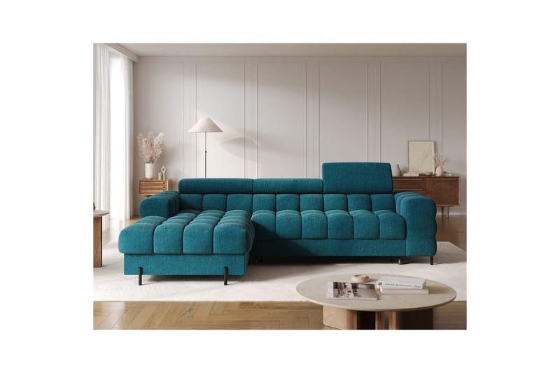 Hörnsoffa Eltap Felro 285x181x93 cm - Amore 40, Blå, Vänster - Möbler - Soffa - Bäddsoffa - Bäddsoffa divan