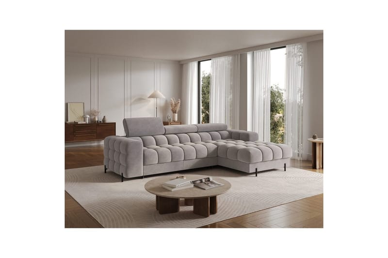 Hörnsoffa Eltap Felro 285x181x93 cm - Aura 04, Grå, Höger - Möbler - Soffa - Bäddsoffa - Bäddsoffa divan