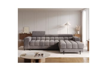 Hörnsoffa Eltap Felro 285x181x93 cm - Aura 04, Grå, Höger - Möbler - Soffa - Bäddsoffa - Bäddsoffa divan