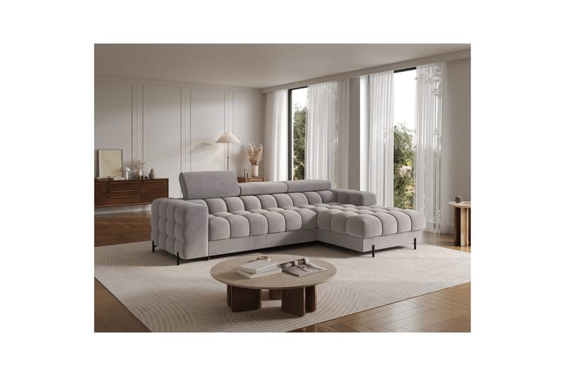 Hörnsoffa Eltap Felro 285x181x93 cm - Aura 04, Grå, Höger - Möbler - Soffa - Bäddsoffa - Bäddsoffa divan