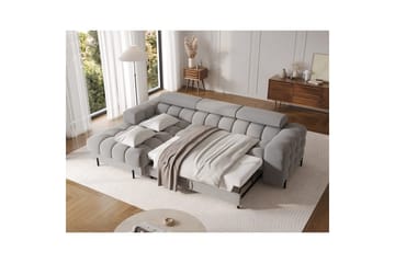 Hörnsoffa Eltap Felro 285x181x93 cm - Aura 04, Grå, Vänster - Möbler - Soffa - Bäddsoffa - Bäddsoffa divan