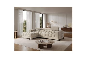 Hörnsoffa Eltap Felro 285x181x93 cm - Aura 18, Beige, Vänster - Möbler - Soffa - Bäddsoffa - Bäddsoffa divan