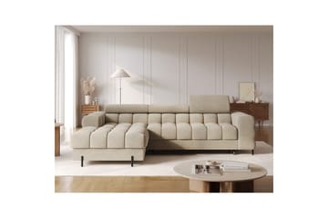 Hörnsoffa Eltap Felro 285x181x93 cm - Aura 18, Beige, Vänster - Möbler - Soffa - Bäddsoffa - Bäddsoffa divan