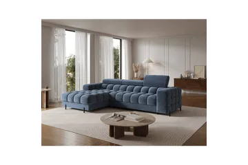 Hörnsoffa Eltap Felro 285x181x93 cm - Aura 40, Blå, Vänster - Möbler - Soffa - Bäddsoffa - Bäddsoffa divan