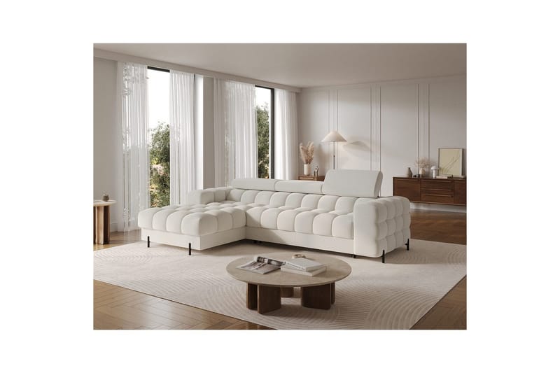 Hörnsoffa Eltap Felro 285x181x93 cm - Royal 01, Vit, Vänster - Möbler - Soffa - Bäddsoffa - Bäddsoffa divan