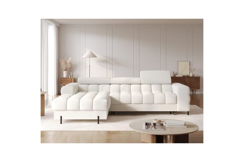 Hörnsoffa Eltap Felro 285x181x93 cm - Royal 01, Vit, Vänster - Möbler - Soffa - Bäddsoffa - Bäddsoffa divan