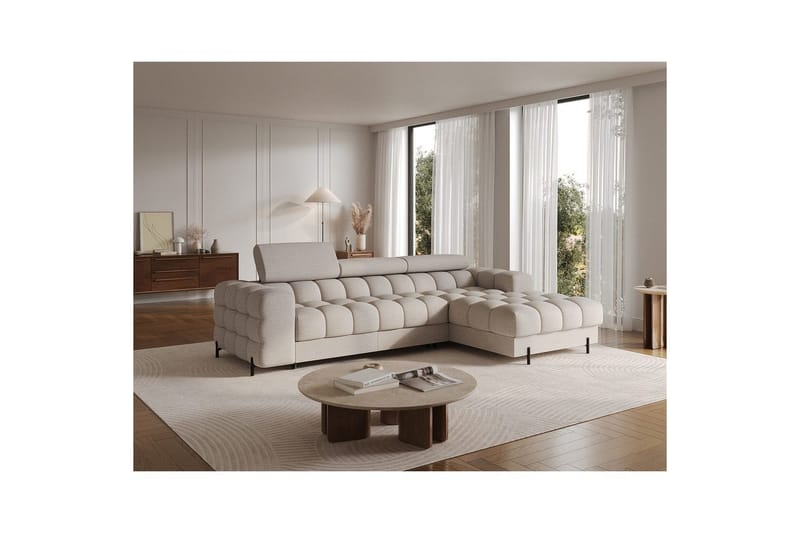 Hörnsoffa Eltap Felro 285x181x93 cm - Royal 18, Beige, Höger - Möbler - Soffa - Bäddsoffa - Bäddsoffa divan