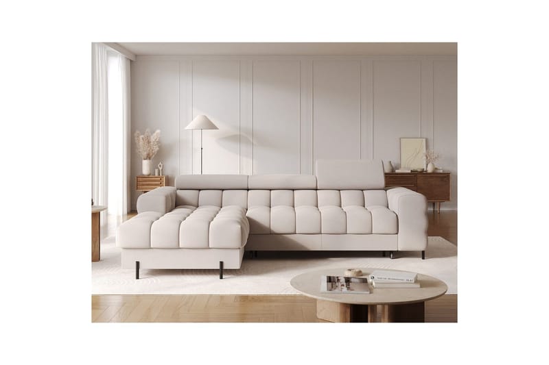 Hörnsoffa Eltap Felro 285x181x93 cm - Royal 18, Beige, Vänster - Möbler - Soffa - Bäddsoffa - Bäddsoffa divan