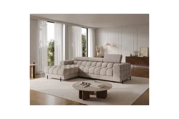 Hörnsoffa Eltap Felro 285x181x93 cm - Royal 18, Beige, Vänster - Möbler - Soffa - Bäddsoffa - Bäddsoffa divan