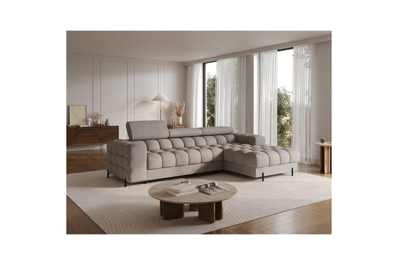 Hörnsoffa Eltap Felro 285x181x93 cm - Royal 20, Beige, Höger - Möbler - Soffa - Bäddsoffa - Bäddsoffa divan