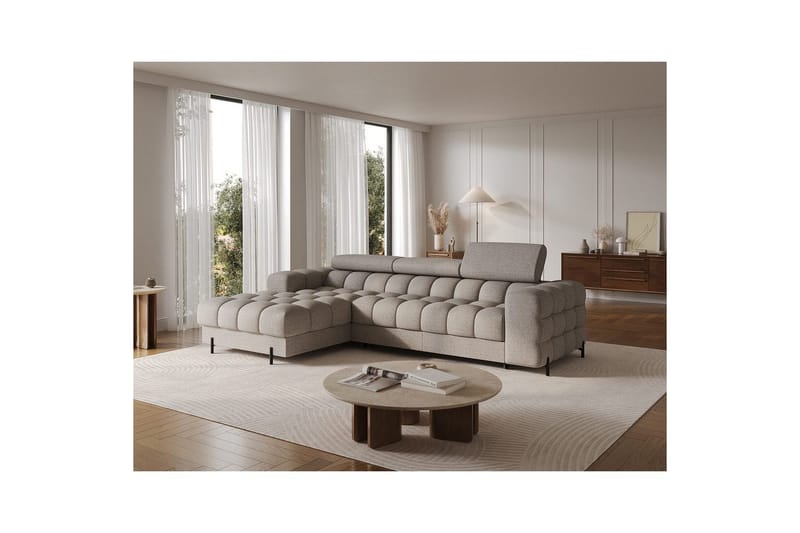 Hörnsoffa Eltap Felro 285x181x93 cm - Royal 20, Beige, Vänster - Möbler - Soffa - Bäddsoffa - Bäddsoffa divan