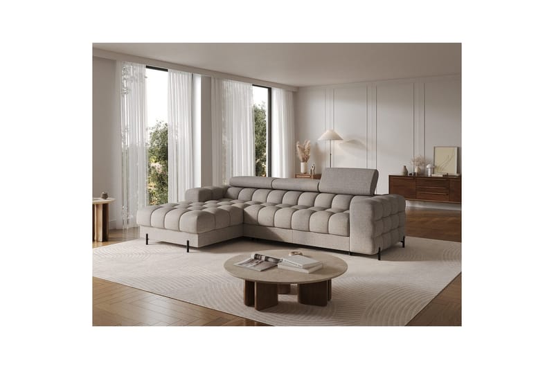 Hörnsoffa Eltap Felro 285x181x93 cm - Royal 20, Beige, Vänster - Möbler - Soffa - Bäddsoffa - Bäddsoffa divan