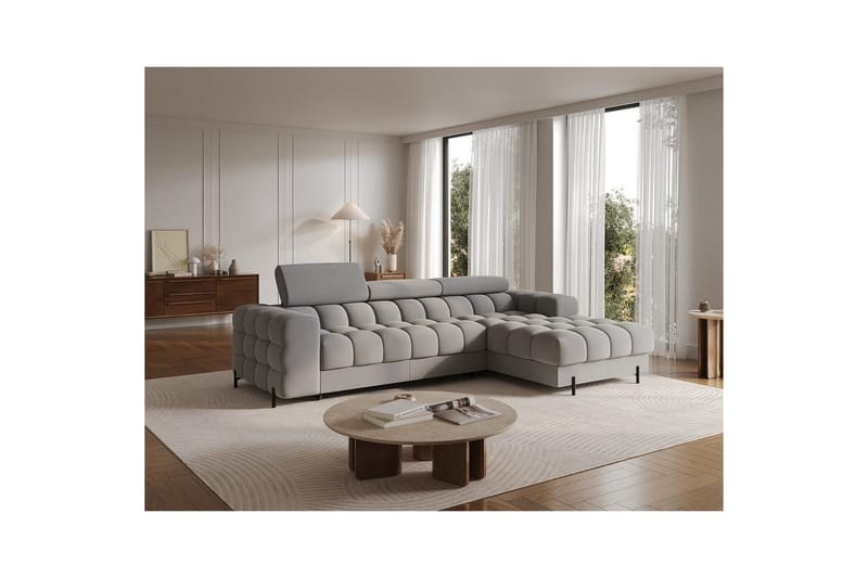 Hörnsoffa Eltap Felro 285x181x93 cm - Sola 04, Grå, Höger - Möbler - Soffa - Bäddsoffa - Bäddsoffa divan