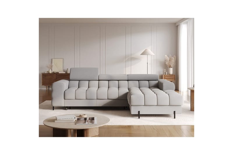 Hörnsoffa Eltap Felro 285x181x93 cm - Sola 04, Grå, Höger - Möbler - Soffa - Bäddsoffa - Bäddsoffa divan