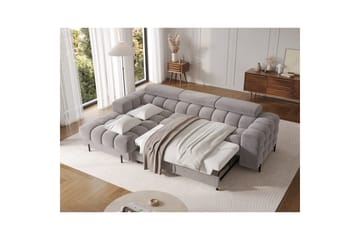 Hörnsoffa Eltap Felro 285x181x93 cm - Sola 04, Grå, Vänster - Möbler - Soffa - Bäddsoffa - Bäddsoffa divan