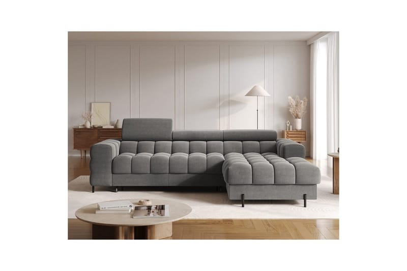 Hörnsoffa Eltap Felro 285x181x93 cm - Sola 06, Mörkgrå, Höger - Möbler - Soffa - Bäddsoffa - Bäddsoffa divan