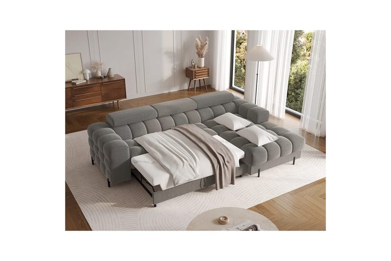 Hörnsoffa Eltap Felro 285x181x93 cm - Sola 06, Mörkgrå, Höger - Möbler - Soffa - Bäddsoffa - Bäddsoffa divan