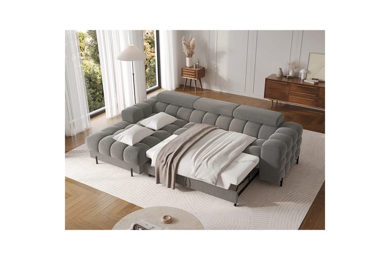 Hörnsoffa Eltap Felro 285x181x93 cm - Sola 06, Mörkgrå, Vänster - Möbler - Soffa - Bäddsoffa - Bäddsoffa divan