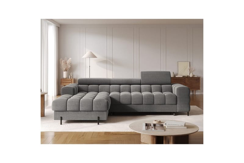 Hörnsoffa Eltap Felro 285x181x93 cm - Sola 06, Mörkgrå, Vänster - Möbler - Soffa - Bäddsoffa - Bäddsoffa divan