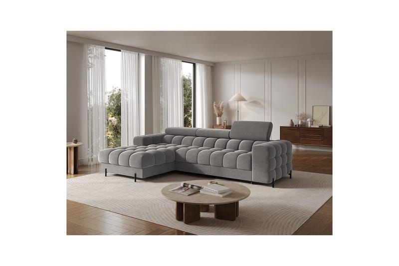 Hörnsoffa Eltap Felro 285x181x93 cm - Sola 06, Mörkgrå, Vänster - Möbler - Soffa - Bäddsoffa - Bäddsoffa divan