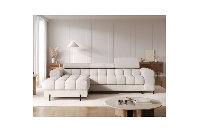 Hörnsoffa Eltap Felro 285x181x93 cm - Sola 18, Beige, Vänster - Möbler - Soffa - Bäddsoffa - Bäddsoffa divan