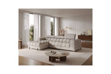 Hörnsoffa Eltap Felro 285x181x93 cm - Sola 18, Beige, Vänster - Möbler - Soffa - Bäddsoffa - Bäddsoffa divan