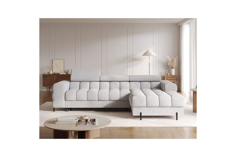 Hörnsoffa Eltap Felro 285x181x93 cm - Pellerito 03, Grå, Höger - Möbler - Soffa - Bäddsoffa - Bäddsoffa divan