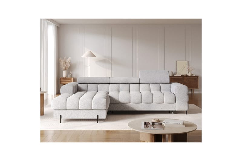 Hörnsoffa Eltap Felro 285x181x93 cm - Pellerito 03, Grå, Vänster - Möbler - Soffa - Bäddsoffa - Bäddsoffa divan