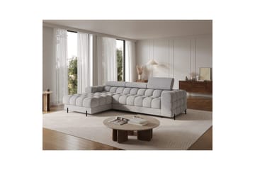 Hörnsoffa Eltap Felro 285x181x93 cm - Pellerito 03, Grå, Vänster - Möbler - Soffa - Bäddsoffa - Bäddsoffa divan