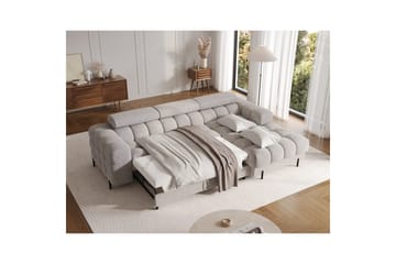 Hörnsoffa Eltap Felro 285x181x93 cm - Pellerito 20, Grå, Höger - Möbler - Soffa - Bäddsoffa - Bäddsoffa divan