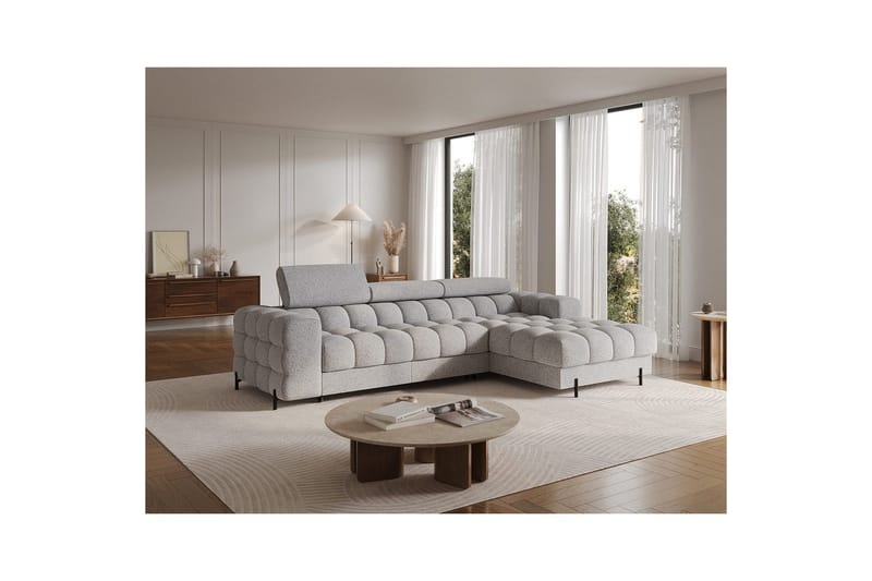 Hörnsoffa Eltap Felro 285x181x93 cm - Pellerito 03, Grå, Höger - Möbler - Soffa - Bäddsoffa - Bäddsoffa divan