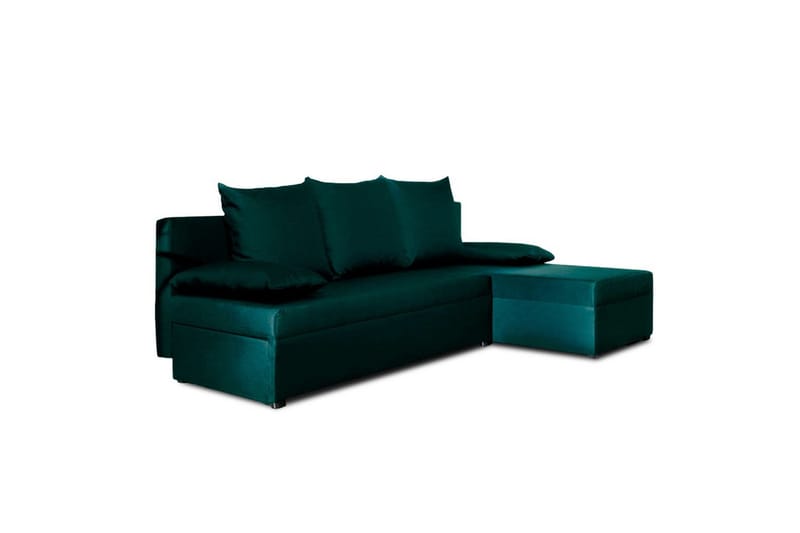 Hörnsoffa Eltap Gino 201x143x90 cm - Nube 35, Grön - Möbler - Soffa - Bäddsoffa - Bäddsoffa divan