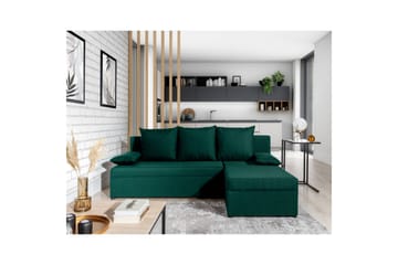 Hörnsoffa Eltap Gino 201x143x90 cm - Nube 35, Grön - Möbler - Soffa - Bäddsoffa - Bäddsoffa divan
