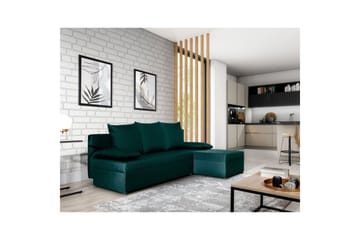 Hörnsoffa Eltap Gino 201x143x90 cm - Nube 35, Grön - Möbler - Soffa - Bäddsoffa - Bäddsoffa divan