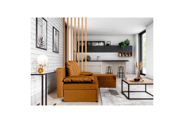 Hörnsoffa Eltap Gino 201x143x90 cm - Nube 45, Gul - Möbler - Soffa - Bäddsoffa - Bäddsoffa divan