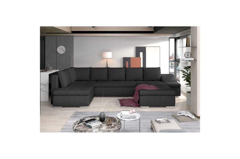 Hörnsoffa Eltap Giovanni 351x82x190 cm - Inari 96, Mörkgrå, Höger - Möbler - Soffa - Bäddsoffa - Hörnbäddsoffa