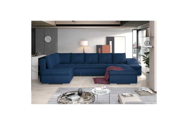 Hörnsoffa Eltap Giovanni 351x82x190 cm - Monolith 77, Blå, Höger - Möbler - Soffa - Bäddsoffa - Hörnbäddsoffa