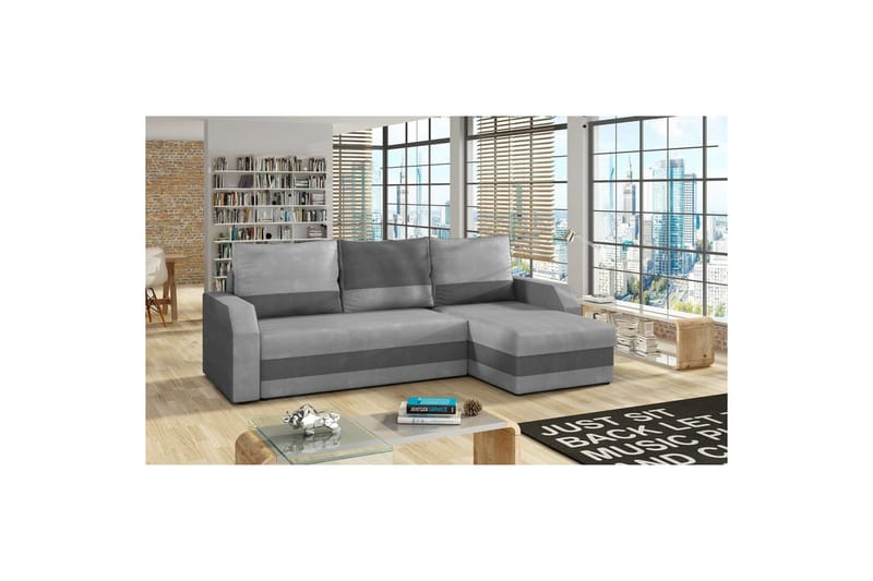 Hörnsoffa Eltap Giulio 239x150x86 cm - Paros 05, Paros, Ljusgrå, Grå - Möbler - Soffa - Bäddsoffa - Bäddsoffa divan