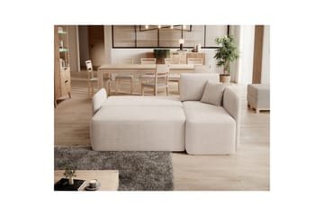 Hörnsoffa Eltap Hadson 206x150x89 cm - Jarell 18, Ljusbeige, Höger - Möbler - Soffa - Bäddsoffa - Bäddsoffa divan