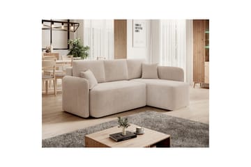 Hörnsoffa Eltap Hadson 206x150x89 cm - Jarell 18, Ljusbeige, Höger - Möbler - Soffa - Bäddsoffa - Bäddsoffa divan