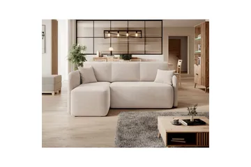 Hörnsoffa Eltap Hadson 206x150x89 cm - Jarell 18, Ljusbeige, Vänster - Möbler - Soffa - Bäddsoffa - Bäddsoffa divan