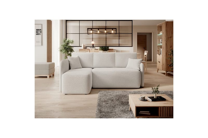 Hörnsoffa Eltap Hadson 206x150x89 cm - Royal 01, Vit, Vänster - Möbler - Soffa - Bäddsoffa - Bäddsoffa divan