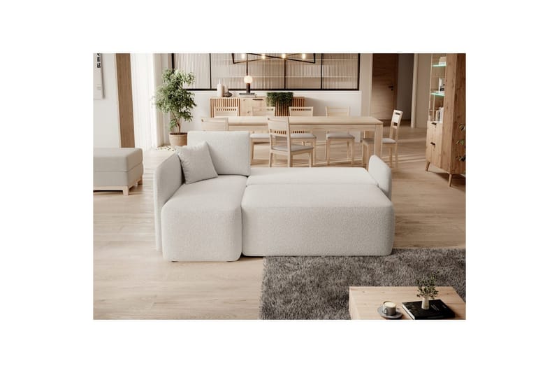 Hörnsoffa Eltap Hadson 206x150x89 cm - Royal 01, Vit, Vänster - Möbler - Soffa - Bäddsoffa - Bäddsoffa divan