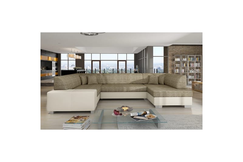 Hörnsoffa Eltap Havana 322x204x72 cm - Berlin 03, Mjuk 33, Beige, Höger - Möbler - Soffa - Bäddsoffa - Hörnbäddsoffa