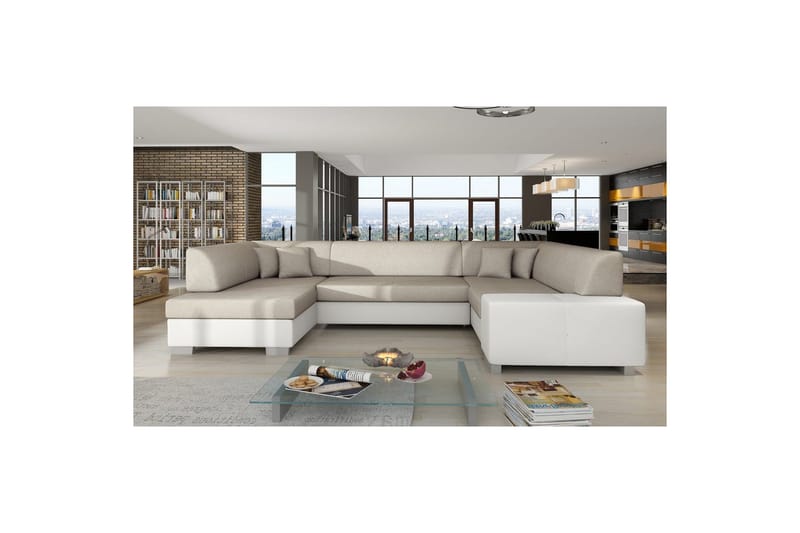 Hörnsoffa Eltap Havana 322x204x72 cm, Dora 21, Soft 17, Beige, White, Vänster