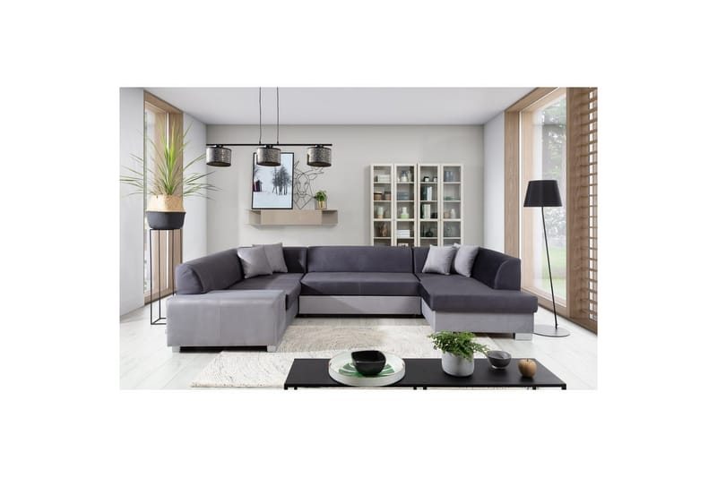 Hörnsoffa Eltap Havana 322x204x72 cm - Monolith 97, Monolith 84, Mörkgrå, Ljusgrå, Höger - Möbler - Soffa - Bäddsoffa - Hörnbäddsoffa