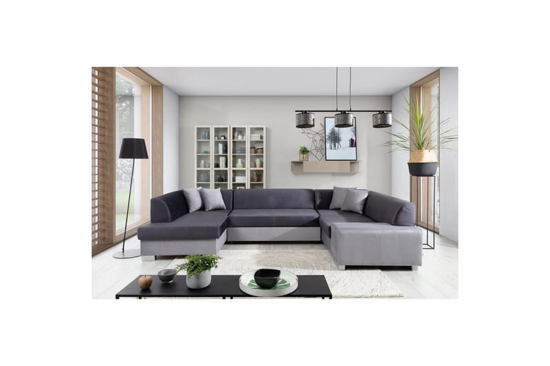 Hörnsoffa Eltap Havana 322x204x72 cm, Monolith 97, Monolith 84, Mörkgrå, Ljusgrå, Vänster