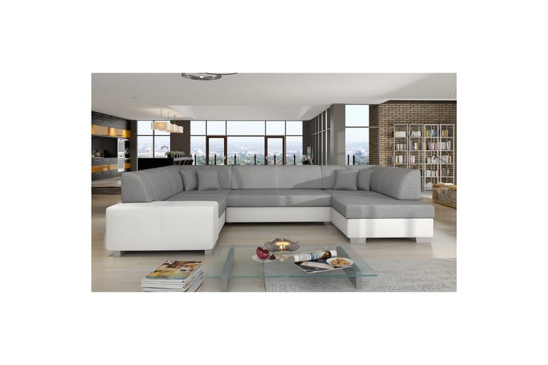Hörnsoffa Eltap Havana 322x204x72 cm - Sawana 21, Soft 17, Grå, Vit, Höger - Möbler - Soffa - Bäddsoffa - Hörnbäddsoffa
